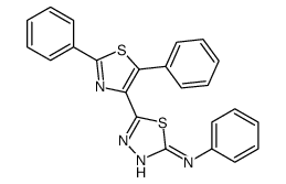 5-(2,5-diphenyl-1,3-thiazol-4-yl)-N-phenyl-1,3,4-thiadiazol-2-amine结构式