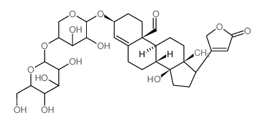 Carda-4,20(22)-dienolide,3-[(4-O-b-D-glucopyranosyl-b-D-xylopyranosyl)oxy]-14-hydroxy-19-oxo-,(3b)- Structure