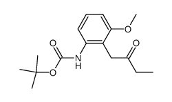 1-[2-(tert-butoxycarbonylamino)-6-methoxyphenyl]-2-butanone结构式
