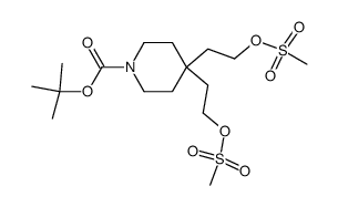 tert-butyl 4,4-bis(2-((methylsulfonyl)oxy)ethyl)piperidine-1-carboxylate结构式