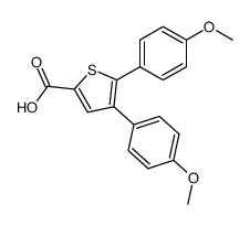 5-carboxy-2,3-bis-(4-methoxyphenyl) thiophene Structure