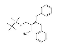(S)-3-(tert-Butyl-dimethyl-silanyloxy)-2-dibenzylamino-propan-1-ol结构式