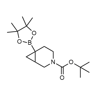 tert-butyl 6-(4,4,5,5-tetramethyl-1,3,2-dioxaborolan-2-yl)-3-azabicyclo[4.1.0]heptane-3-carboxylate structure