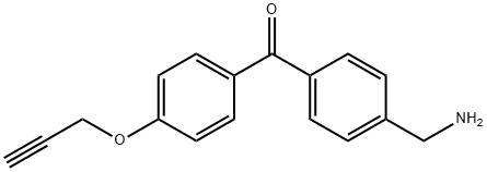 (4-(Aminomethyl)phenyl)(4-(prop-2-yn-1-yloxy)phenyl)methanone结构式
