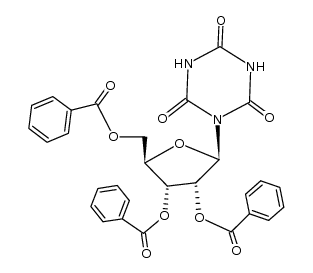 1-(tri-O-benzoyl-β-D-ribofuranosyl)-[1,3,5]triazinane-2,4,6-trione结构式