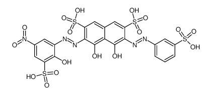 2,7-Naphthalenedisulfonic acid,4,5-dihydroxy-3-[(2-hydroxy-5-nitro-3-sulfophenyl)azo]-6-[(3-sulfophenyl)azo]- Structure