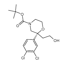 (R)-tert-butyl 2-(3,4-dichlorophenyl)-2-(2-hydroxyethyl)morpholine-4-carboxylate结构式