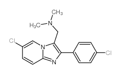 1-[6-chloro-2-(4-chlorophenyl)imidazo[1,2-a]pyridin-3-yl]-N,N-dimethylmethanamine Structure