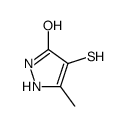 3H-Pyrazol-3-one,1,2-dihydro-4-mercapto-5-methyl-(9CI)结构式