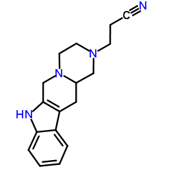 3-(3,4,6,7,12,12a-hexahydropyrazino[1',2':1,6]pyrido[3,4-b]indol-2(1H)-yl)propanenitrile Structure