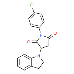 3-(2,3-dihydro-1H-indol-1-yl)-1-(4-fluorophenyl)pyrrolidine-2,5-dione结构式