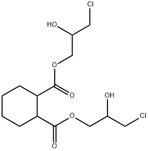 Cyclohexane-1,2-dicarboxylic acid bis(3-chloro-2-hydroxypropyl) ester structure