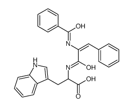 2-[[(Z)-2-benzamido-3-phenylprop-2-enoyl]amino]-3-(1H-indol-3-yl)propanoic acid结构式