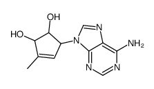 5-(6-aminopurin-9-yl)-3-methylcyclopent-3-ene-1,2-diol结构式