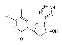 (2R-(2alpha,4beta,5alpha))-5-Methyl-1-(tetrahydro-4-hydroxy-5-(1H-tetr azol-5-yl)-2-furanyl)-2,4(1H,3H)-pyrimidinedione Structure