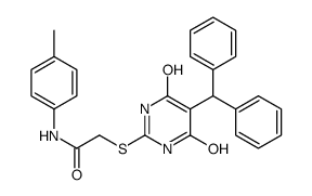2-[(5-benzhydryl-4-hydroxy-6-oxo-1H-pyrimidin-2-yl)sulfanyl]-N-(4-methylphenyl)acetamide Structure