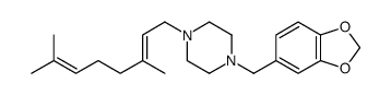 1-[(2Z)-3,7-Dimethyl-2,6-octadienyl]-4-[(1,3-benzodioxol-5-yl)methyl]piperazine structure
