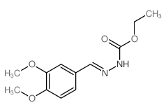 ethyl N-[(3,4-dimethoxyphenyl)methylideneamino]carbamate结构式