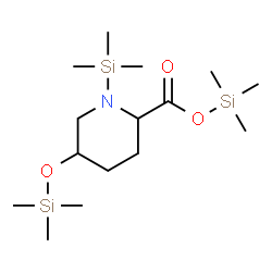 1-(Trimethylsilyl)-5-(trimethylsiloxy)-2-piperidinecarboxylic acid trimethylsilyl ester structure