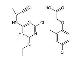 2-[[4-chloro-6-(ethylamino)-1,3,5-triazin-2-yl]amino]-2-methylpropanenitrile,2-(4-chloro-2-methylphenoxy)acetic acid Structure