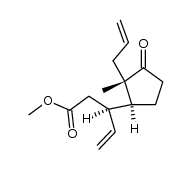 (R)-methyl 3-((1S,2S)-2-allyl-2-methyl-3-oxocyclopentyl)pent-4-enoate结构式
