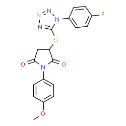 3-{[1-(4-fluorophenyl)-1H-tetrazol-5-yl]sulfanyl}-1-(4-methoxyphenyl)pyrrolidine-2,5-dione结构式