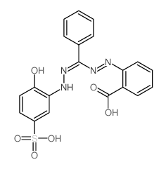 Benzoicacid, 2-[2-[[2-(2-hydroxy-5-sulfophenyl)hydrazinylidene]phenylmethyl]diazenyl]- Structure