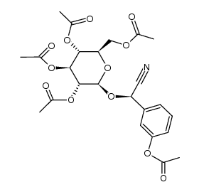 (8R)-2-(2,3,4,6-Tetra-O-acetyl-β-D-glucopyranosyl)-2-(3-acetoxyphenyl)acetonitril Structure