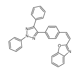 2-[2-[4-(2,5-diphenyltriazol-4-yl)phenyl]ethenyl]-1,3-benzoxazole Structure