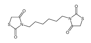 3-[6-(2,4-dioxo-1,3-thiazolidin-3-yl)hexyl]-1,3-thiazolidine-2,4-dione结构式