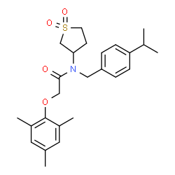 N-(1,1-dioxidotetrahydro-3-thienyl)-N-(4-isopropylbenzyl)-2-(mesityloxy)acetamide结构式