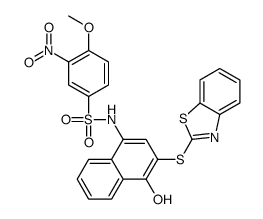 N-[3-(1,3-benzothiazol-2-ylsulfanyl)-4-hydroxynaphthalen-1-yl]-4-methoxy-3-nitrobenzenesulfonamide结构式
