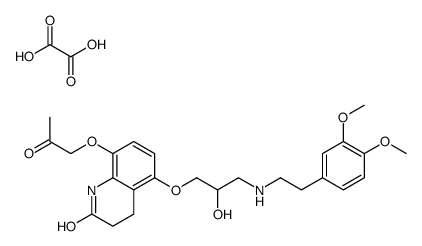 5-[3-[2-(3,4-dimethoxyphenyl)ethylamino]-2-hydroxy-propoxy]-8-(2-oxopr opoxy)-3,4-dihydro-1H-quinolin-2-one结构式