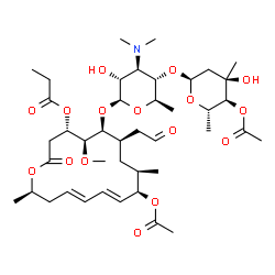 Leucomycin V, 4(sup B),9-diacetate 3-propanoate Structure