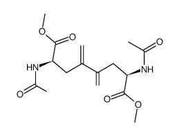 (2R,7R)-2,7-di(acetylamino)-4,5-bis(methylidene)octane-1,8-dioic acid dimethyl ester Structure
