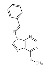 9H-Purin-9-amine,6-(methylthio)-N-(phenylmethylene)- Structure