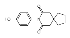 8-(4-hydroxy-phenyl)-8-aza-spiro[4.5]decane-7,9-dione Structure