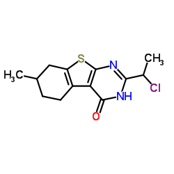 2-(1-Chloroethyl)-7-methyl-5,6,7,8-tetrahydro[1]benzothieno[2,3-d]pyrimidin-4(3H)-one结构式