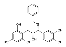 1(R)-benzylthio-1-(3,4-dihydroxyphenyl)-3-(2,4,6-trihydroxyphenyl)propan-2-ol结构式