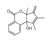 3,9b-Dihydro-9b-hydroxy-1,2,3a-trimethyl-3-methylencyclopenta[c][2]benzopyran-5(3aH)-on结构式