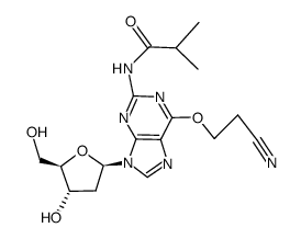 2-N-isobutyryl-6-O-(cyanoethyl)-2'-deoxyguanosine结构式