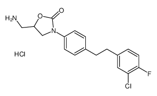 5-(aminomethyl)-3-[4-[2-(3-chloro-4-fluoro-phenyl)ethyl]phenyl]oxazoli din-2-one hydrochloride结构式