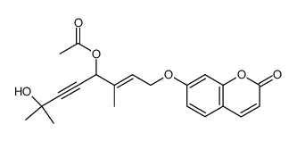 (E)-5-acetoxy-2,6-dimethyl-8-(2-oxo-2H-chromen-7-yloxy)-6-octen-3-yn-2-ol结构式