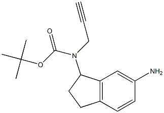 tert-butyl 5-amino-2,3-dihydro-1H-inden-3-ylprop-2-ynylcarbamate结构式