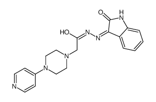 1-Piperazineacetic acid, 4-(4-pyridinyl)-, (1,2-dihydro-2-oxo-3H-indol-3-ylidene)hydrazide结构式