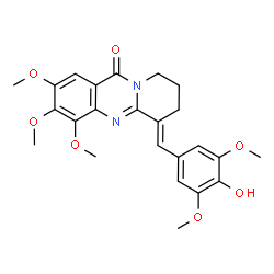 11H-Pyrido[2,1-b]quinazolin-11-one,6,7,8,9-tetrahydro-6-[(4-hydroxy-3,5-dimethoxyphenyl)methylene]-2,3,4-trimethoxy-,(6E)-结构式