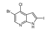 5-溴-4-氯-2-碘-1H-吡咯并[2,3-b]吡啶结构式