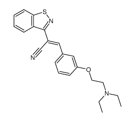 (Z)-2-Benzo[d]isothiazol-3-yl-3-[3-(2-diethylamino-ethoxy)-phenyl]-acrylonitrile结构式