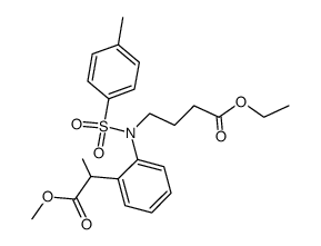 4-[[2-(1-Methoxycarbonyl-ethyl)-phenyl]-(toluene-4-sulfonyl)-amino]-butyric acid ethyl ester Structure