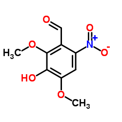 3-HYDROXY-2,4-DIMETHOXY-6-NITRO-BENZALDEHYDE structure